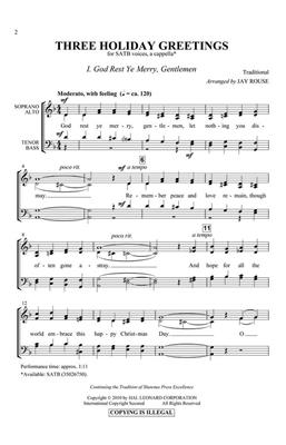 Three Holiday Greetings: (Arr. Jay Rouse): Chœur Mixte A Cappella
