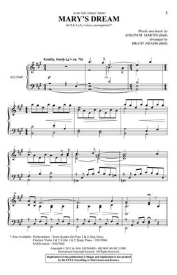 Joseph M. Martin: Mary's Dream: (Arr. Brant Adams): Voix Hautes et Accomp.