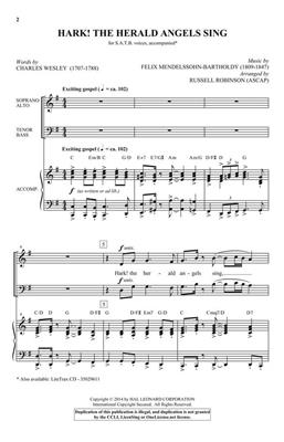 Felix Mendelssohn Bartholdy: Hark! The Herald Angels Sing: (Arr. Russell L. Robinson): Chœur Mixte et Accomp.