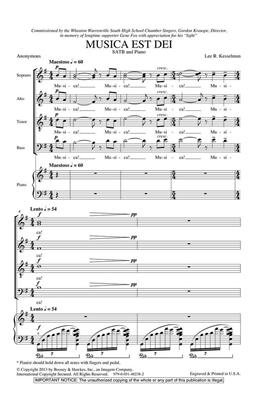 Lee R. Kesselman: Musica Est Dei: Chœur Mixte et Accomp.