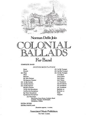 N Dello Joio: Colonial Ballads Bd Full Sc: Orchestre d'Harmonie