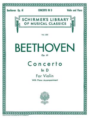 Ludwig van Beethoven: Violin Concerto In D Major Op. 61: Violon et Accomp.