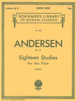 Joachim Andersen: Eighteen Studies: (Arr. Georges Barrère): Solo pour Flûte Traversière