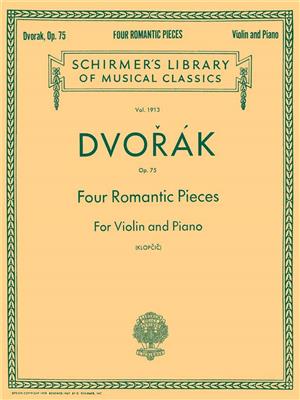 Antonín Dvořák: Four Romantic Pieces For Violin And Piano: Violon et Accomp.