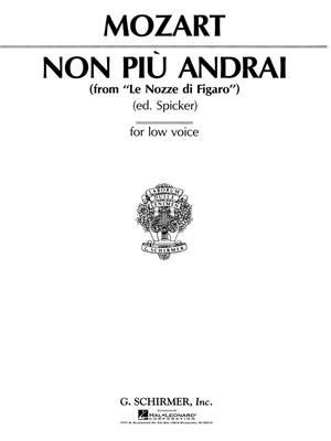 Wolfgang Amadeus Mozart: Non pi? andrai (from Le Nozze di Figaro): Chant et Piano
