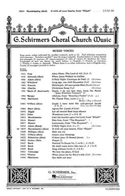 Felix Mendelssohn Bartholdy: If With All Your Hearts From Elijah: (Arr. Carl Deis): Chœur Mixte et Accomp.