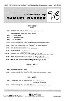 Samuel Barber: Monk And His Cat, The Op29 From Hermit Songs: Chœur Mixte et Accomp.