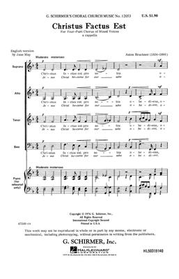 Anton Bruckner: Christus Factus Est: Chœur Mixte A Cappella