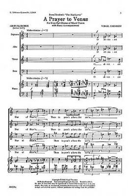 Virgil Thomson: Prayer To Venus: Chœur Mixte et Piano/Orgue