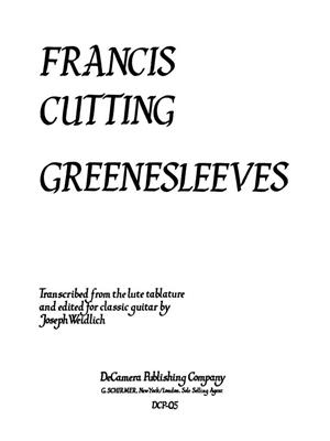 Francis Cutting: Greensleeves: Solo pour Guitare