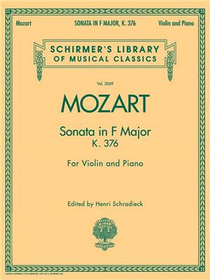 Wolfgang Amadeus Mozart: Sonata in F Major, K376: Violon et Accomp.