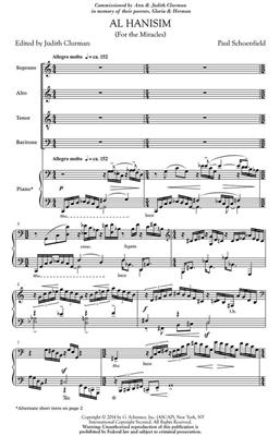Paul Schoenfeld: Al Hanisim: Chœur Mixte et Piano/Orgue