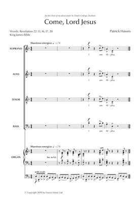Patrick Hawes: Come, Lord Jesus: Chœur Mixte et Piano/Orgue