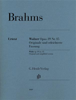 Johannes Brahms: Waltz Op 39 No 15 Original & Simplified Piano: Solo de Piano
