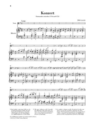 Georg Philipp Telemann: Viola Concerto In G Major: Alto et Accomp.