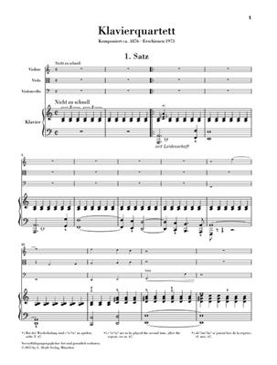 Gustav Mahler: Klavierquartett a-moll: Ensemble de Chambre