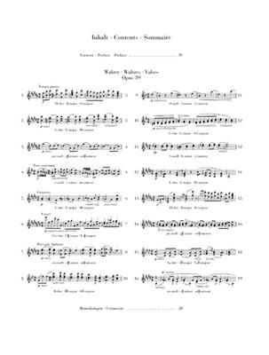 Johannes Brahms: Waltzes Op. 39: Solo de Piano