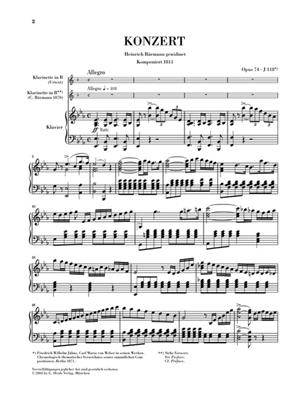 Carl Maria von Weber: Clarinet Concerto No. 2 E Flat Major Op. 74: Clarinette et Accomp.