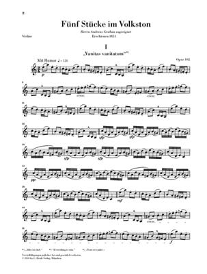 Robert Schumann: Five Pieces In Folk Style Op.102 - Violin Version: Violon et Accomp.