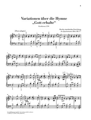 Franz Joseph Haydn: Variations On The Hymn 'Gott Erhalte': Solo de Piano