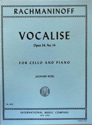 Vocalise opus 34, No. 14: Violoncelle et Accomp.