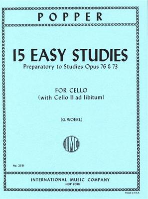 David Popper: 15 Easy Studies (1St Pos) Preparatory To Op 73&76: Solo pour Violoncelle