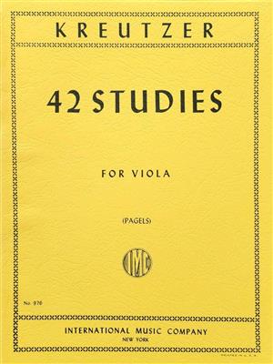 Rudolf Kreutzer: 42 Etudes (Pagels): Solo pour Alto