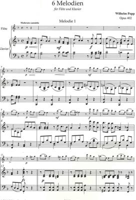 Wilhelm Popp: 6 Melodien Opus 402: Flûte Traversière et Accomp.