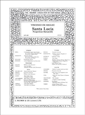 Vincenzo de Meglio: Santa Lucia: Voix Hautes A Cappella