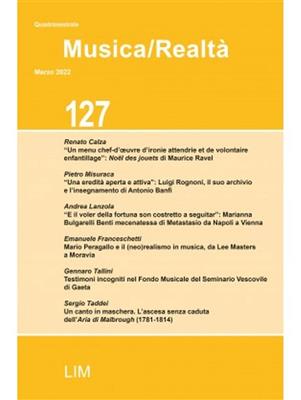 Roberto Favaro: Musica/Realta XLII 127, Marzo 2022