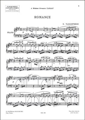 Germaine Tailleferre: Romance: Solo de Piano