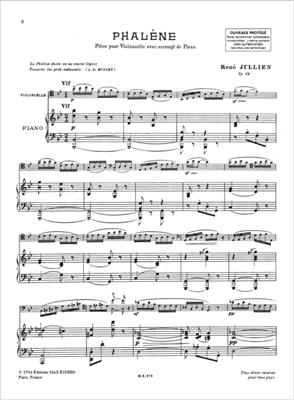 R. Julien: Phalene, Opus 24 - Pour Violoncelle Et Piano: Violoncelle et Accomp.