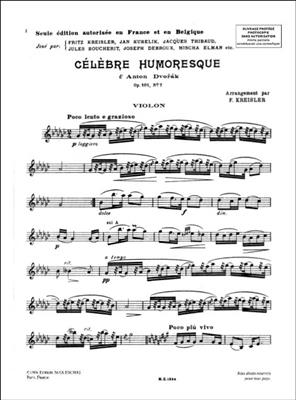 Antonín Dvořák: Humoresque Op 101/7 (Kreisler): Violon et Accomp.