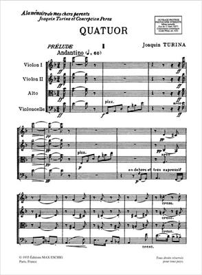 Joaquín Turina: Quatuor Pour Deux Violons, Alto Et Violoncelle: Quatuor à Cordes