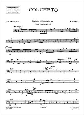 Georg Friedrich Händel: Concerto Pour Alto Parts Vcelle: Orchestre et Solo