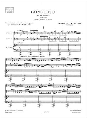 Antonio Vivaldi: Concerto Op 3 N 11 Re Mineur 2: Violon et Accomp.