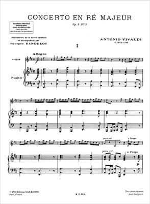 Antonio Vivaldi: Concerto Op 3 N 9 (Dandelot N 14): Violoncelle et Accomp.