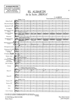 Isaac Albéniz: Iberia N 5 El Albaicin Poche: Orchestre Symphonique