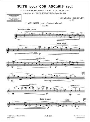 Charles Koechlin: Suite Op 185 Cor Anglais Seul: Cor Anglais