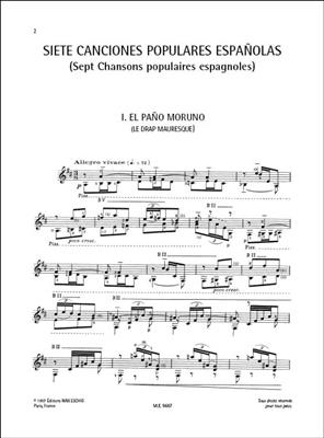 Manuel de Falla: 7 Canciones populares espanolas: Chant et Guitare