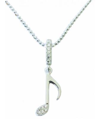 Sterling Silver Pendant - Quaver & Stones