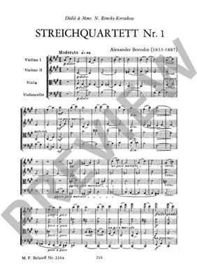 Alexander Porfiryevich Borodin: Streichquartett Nr. 1 A-Dur: Quatuor à Cordes