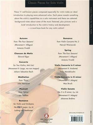 Classic Pieces for Solo Violin: Solo pour Violons