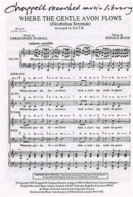 Ronald Binge: Where The Gentle Avon Flows: Chœur Mixte et Piano/Orgue