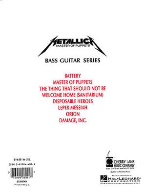Metallica: Play It Like It Is Bass: Metallica: Solo pour Guitare Basse