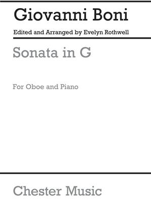 Giovanni Boni: Sonata In G Major: Hautbois et Accomp.