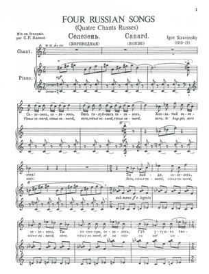 Igor Stravinsky: 4 Russian Songs: Chant et Piano