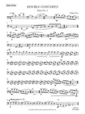 Philip Glass: Double Concerto for Violin and Cello (cello part): Duo pour Cordes Mixte