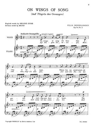 Felix Mendelssohn Bartholdy: On Wings Of Song Op. 34 No. 2: Chant et Piano