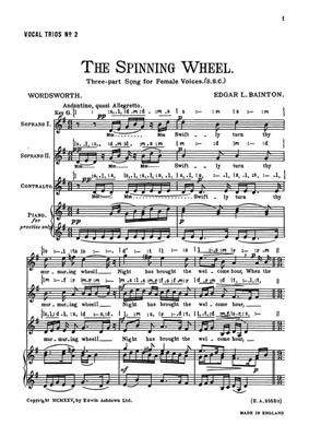 Edgar L. Bainton: The Spinning Wheel: Voix Hautes et Piano/Orgue